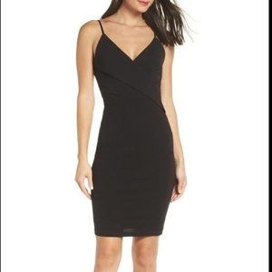 Lulus black surprise spaghetti strap bodycon shift womens medium mini dress